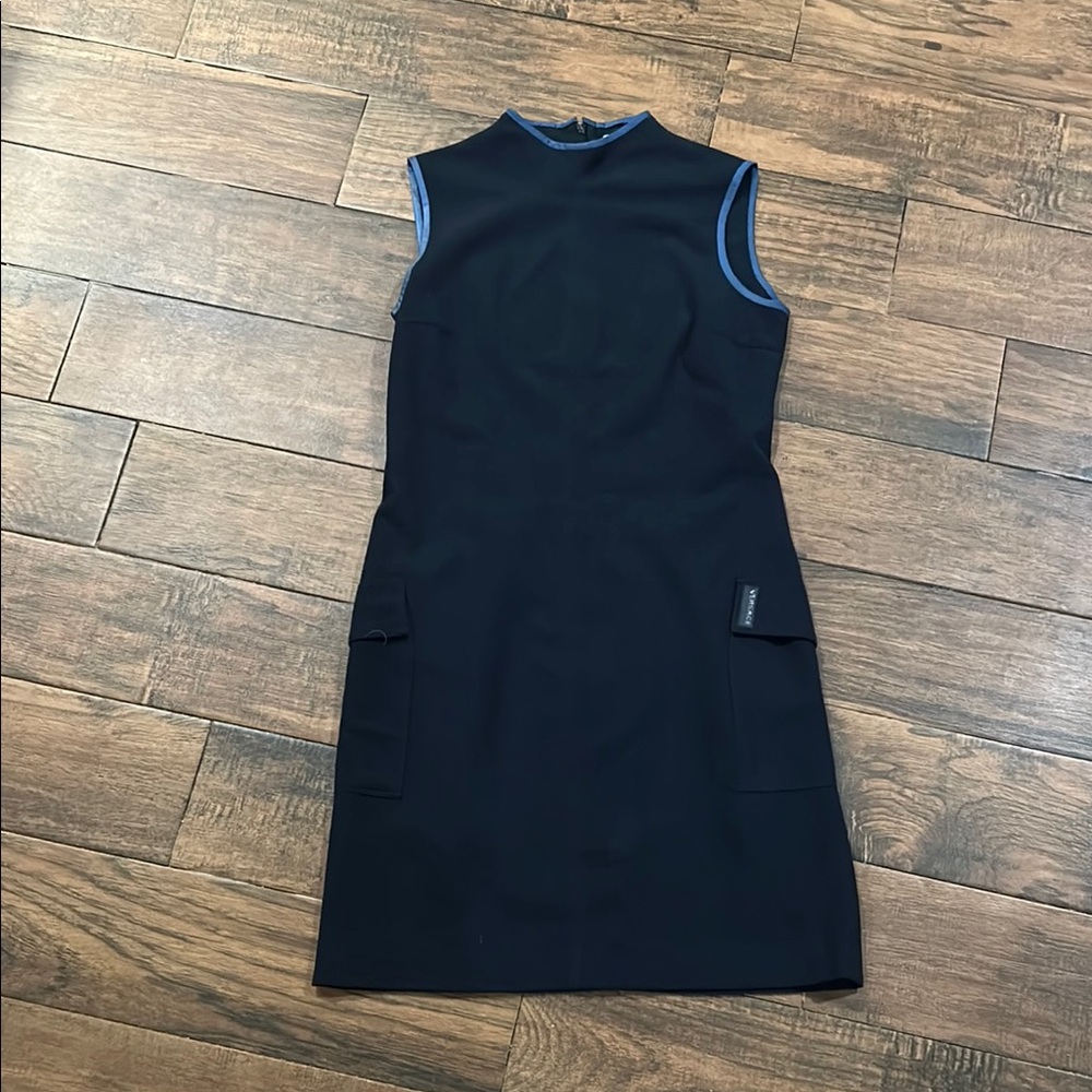 Versace Navy Sleeveless Dress. 44